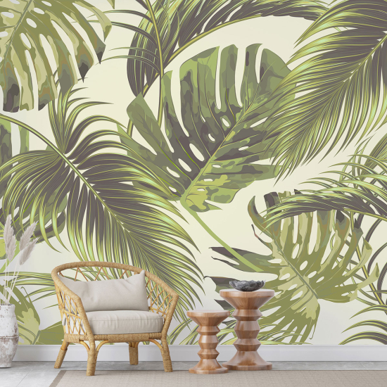 Panoramic Wallpaper - Wall Mural - Tropical leaves