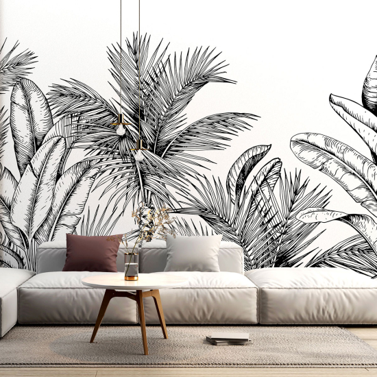 Panoramic Wallpaper - Wall Mural - Tropical leaves