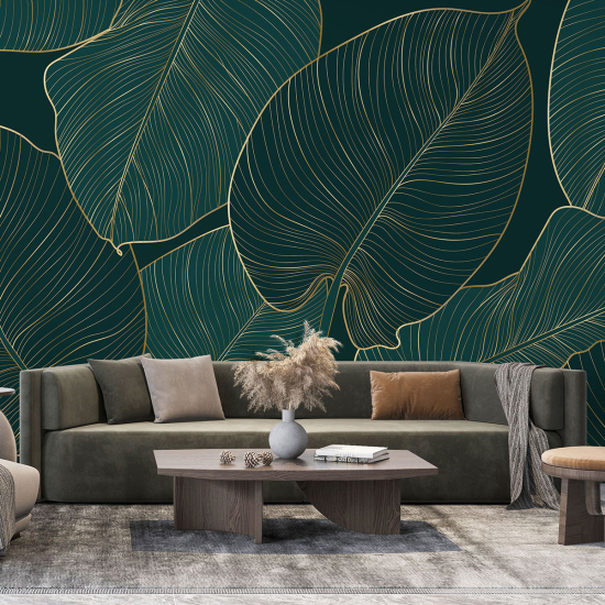 Panoramic Wallpaper - Wall Mural - Tropical leaves