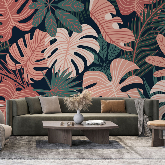 Panoramic Wallpaper - Wall Mural - Tropical leaves