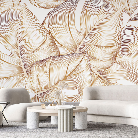 Panoramic Wallpaper - Wall Mural - Tropical leaves