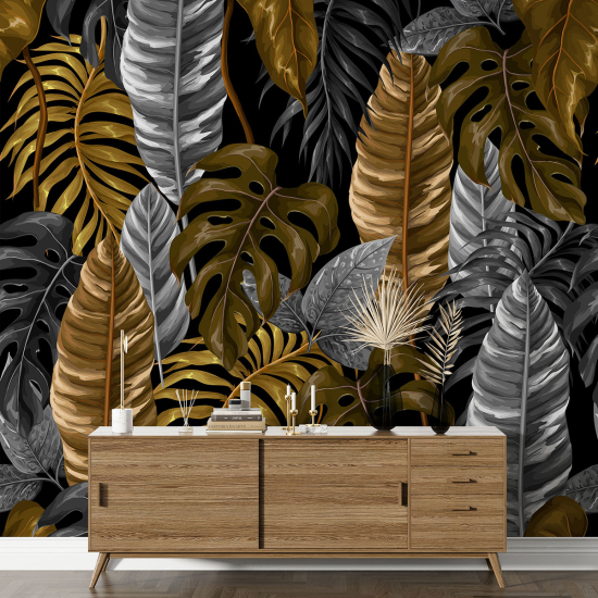 Panoramic Wallpaper - Wall Mural - Tropical leaves