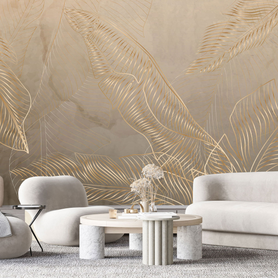 Panoramic Wallpaper - Wall Mural - Tropical leaves