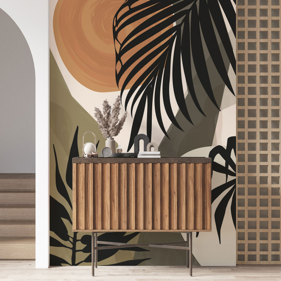 Panoramic Wallpaper - Wall Mural - Tropical leaves