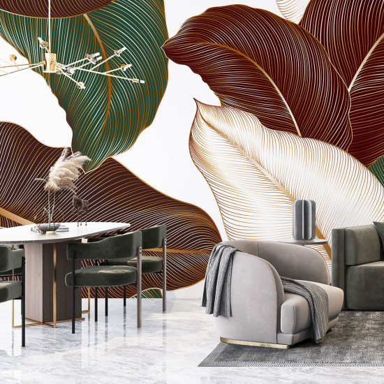 Panoramic Wallpaper - Wall Mural - Tropical leaves