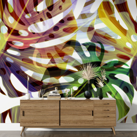 Panoramic Wallpaper - Wall Mural - Tropical leaves