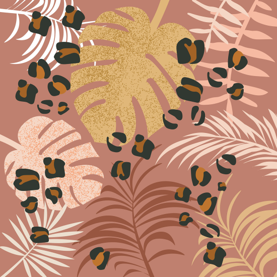 Panoramic Wallpaper - Wall Mural - Tropical Leaves