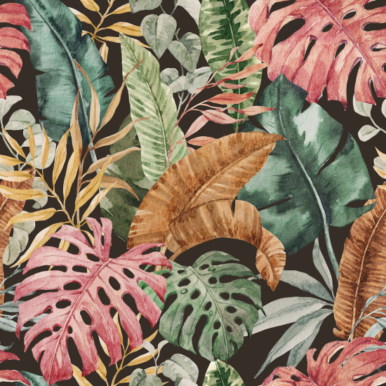 Panoramic Wallpaper - Wall Mural - Tropical Leaves