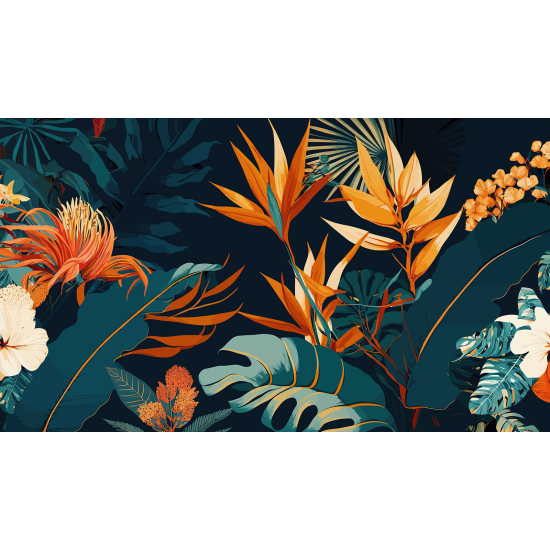 Panoramic Wallpaper - Wall Mural - Tropical Leaves