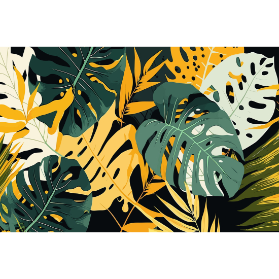 Panoramic Wallpaper - Wall Mural - Tropical Leaves