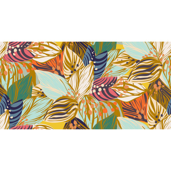 Panoramic Wallpaper - Wall Mural - Tropical Leaves