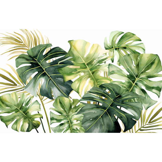 Panoramic Wallpaper - Wall Mural - Tropical Leaves