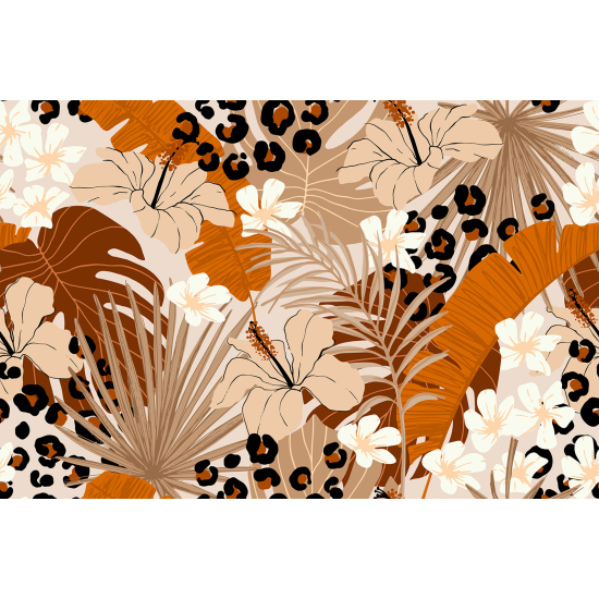 Panoramic Wallpaper - Wall Mural - Tropical leaves