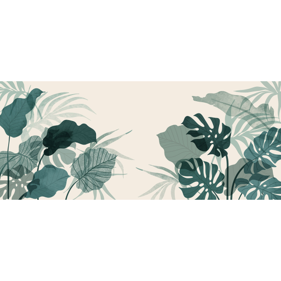 Panoramic Wallpaper - Wall Mural - Tropical Leaves