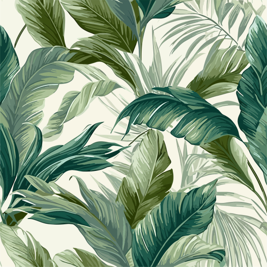 Panoramic Wallpaper - Wall Mural - Tropical leaves