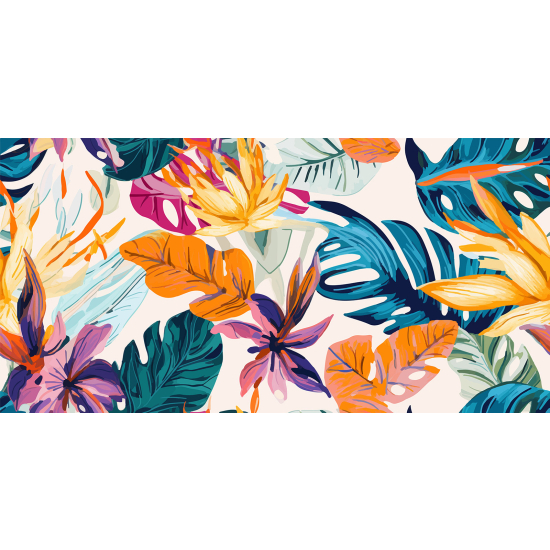 Panoramic Wallpaper - Wall Mural - Tropical Leaves