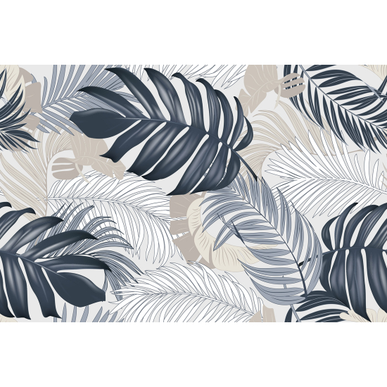 Panoramic Wallpaper - Wall Mural - Tropical Leaves