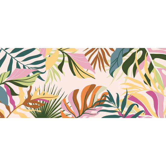 Panoramic Wallpaper - Wall Mural - Tropical Leaves