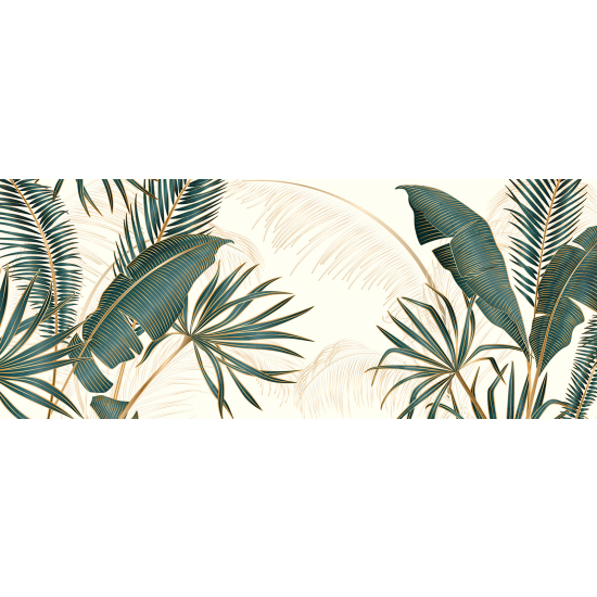 Panoramic Wallpaper - Wall Mural - Tropical Leaves