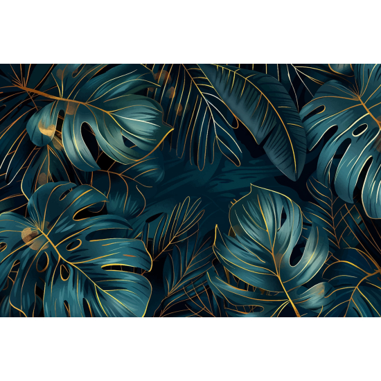 Panoramic Wallpaper - Wall Mural - Tropical Leaves