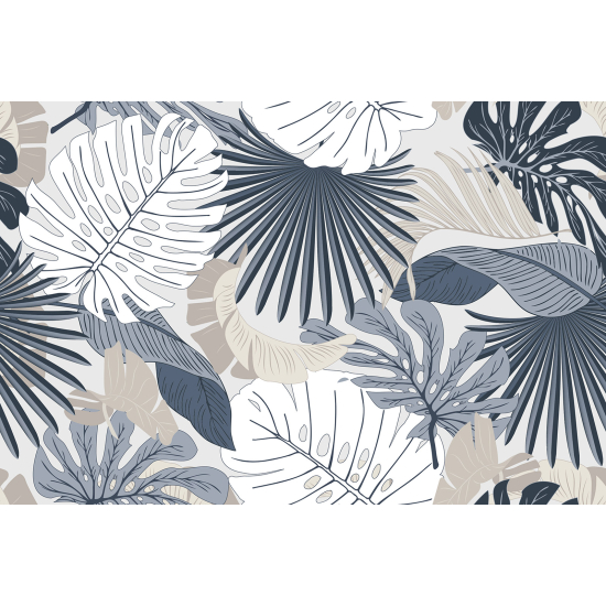 Panoramic Wallpaper - Wall Mural - Tropical Leaves