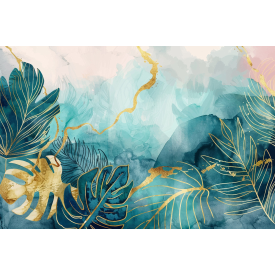 Panoramic Wallpaper - Wall Mural - Tropical leaves