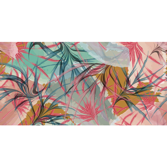 Panoramic Wallpaper - Wall Mural - Tropical leaves