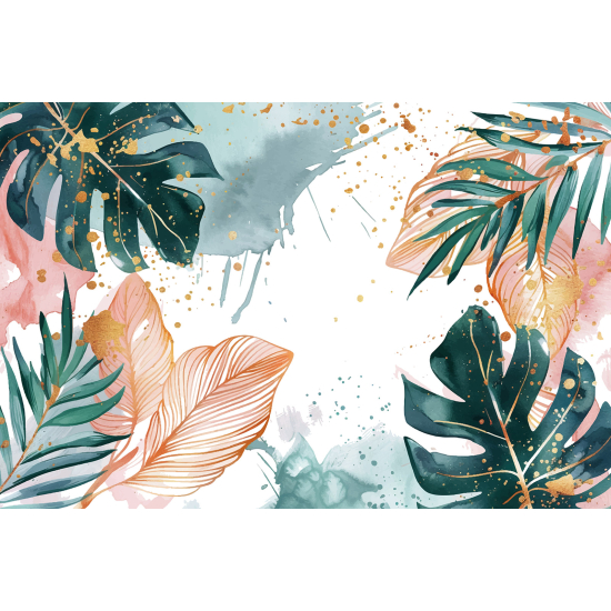 Panoramic Wallpaper - Wall Mural - Tropical leaves