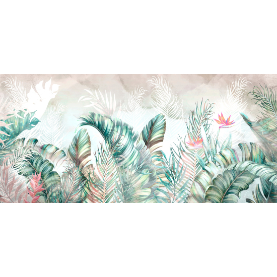 Panoramic Wallpaper - Wall Mural - Tropical Leaves