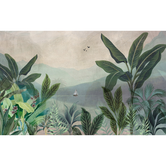 Panoramic Wallpaper - Wall Mural - Tropical Leaves