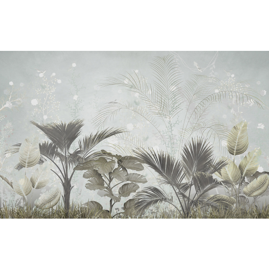 Panoramic Wallpaper - Wall Mural - Tropical Leaves