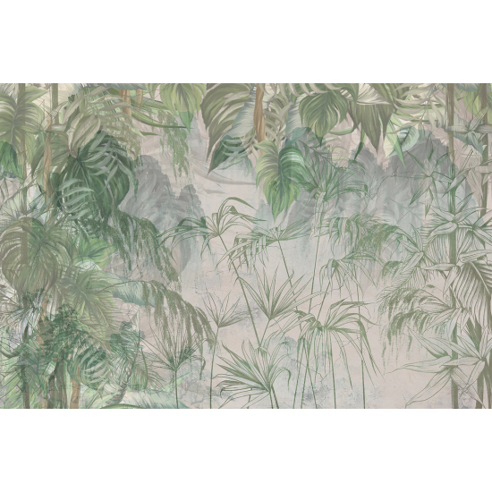 Panoramic Wallpaper - Wall Mural - Tropical Leaves