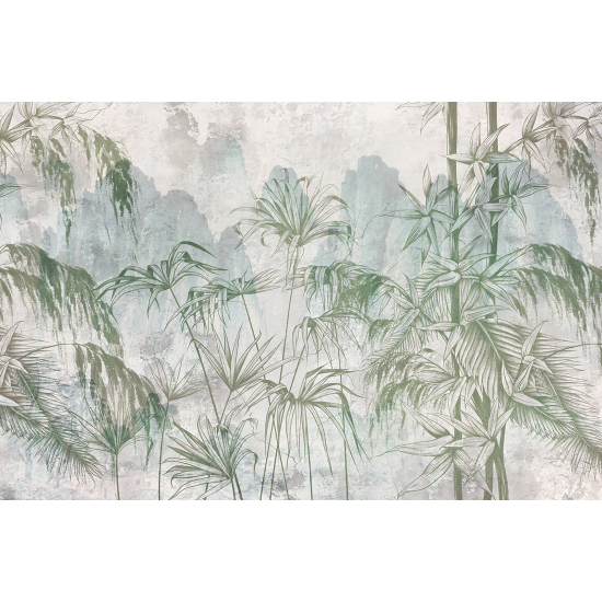 Panoramic Wallpaper - Wall Mural - Tropical Leaves