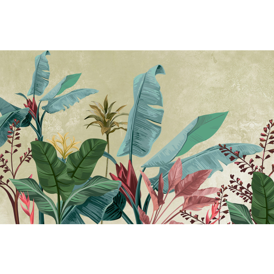 Panoramic Wallpaper - Wall Mural - Tropical Leaves