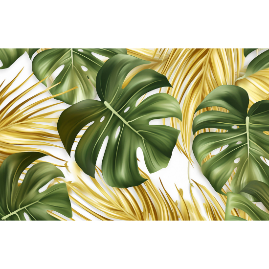 Panoramic Wallpaper - Wall Mural - Tropical Leaves