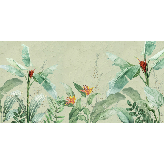 Panoramic Wallpaper - Wall Mural - Tropical Leaves