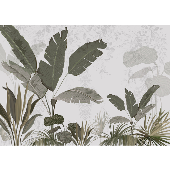 Panoramic Wallpaper - Wall Mural - Tropical Leaves