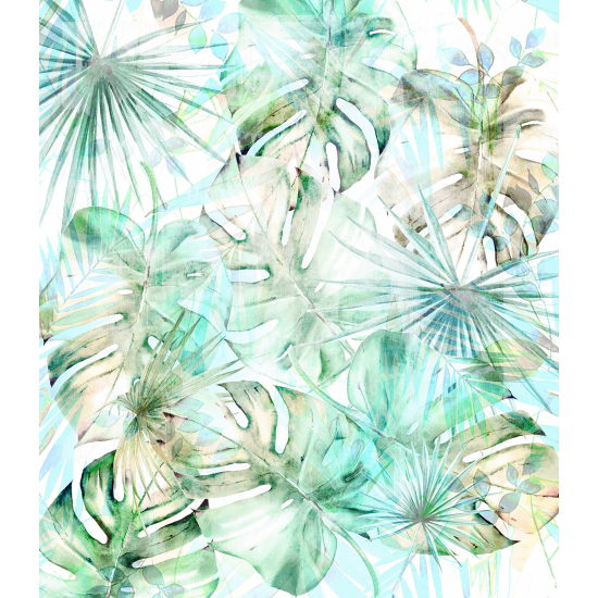 Panoramic Wallpaper - Wall Mural - Tropical Leaves