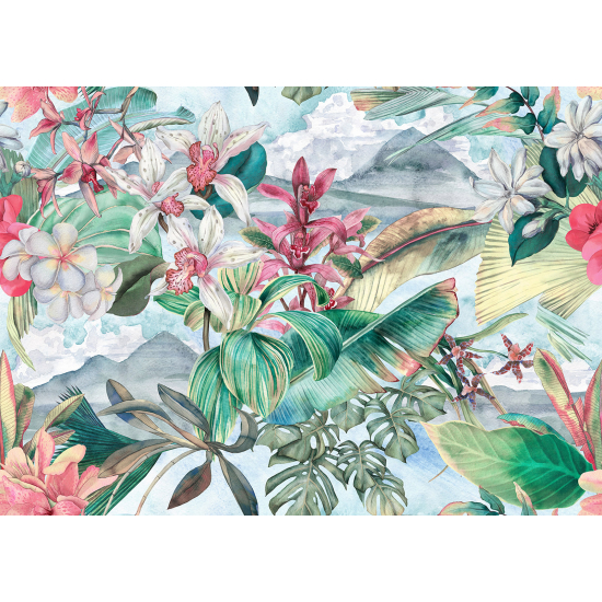 Panoramic Wallpaper - Wall Mural - Tropical Leaves