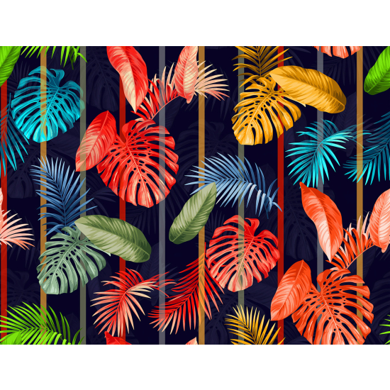 Panoramic Wallpaper - Wall Mural - Tropical leaves