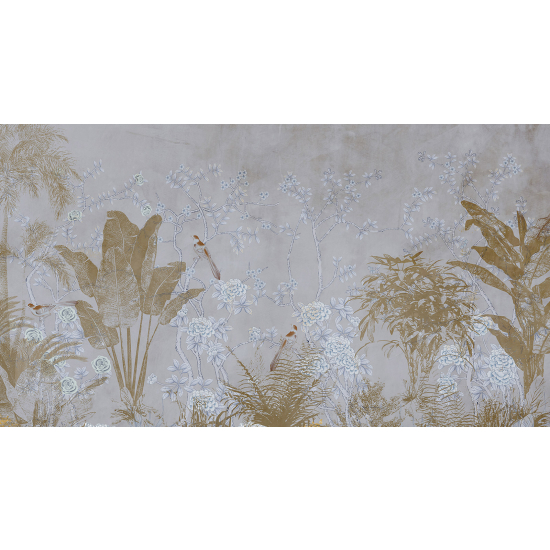 Panoramic Wallpaper - Wall Mural - Tropical leaves