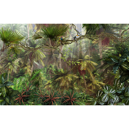 Panoramic Wallpaper - Wall Mural - Tropical leaves