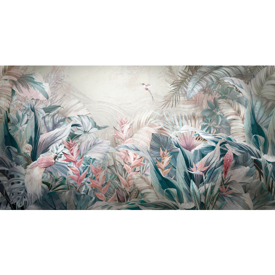 Panoramic Wallpaper - Wall Mural - Tropical leaves