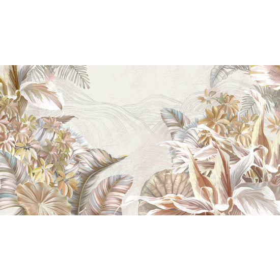 Panoramic Wallpaper - Wall Mural - Tropical leaves