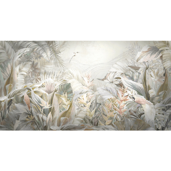 Panoramic Wallpaper - Wall Mural - Tropical leaves