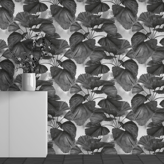 Panoramic Wallpaper - Wall Mural - Tropical Leaves Pattern