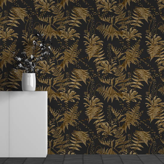 Panoramic Wallpaper - Wall Mural - Tropical Leaves Pattern