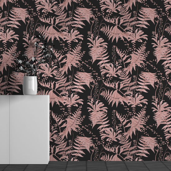 Panoramic Wallpaper - Wall Mural - Tropical Leaves Pattern