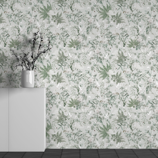 Panoramic Wallpaper - Wall Mural - Tropical Leaves Pattern