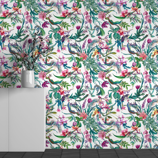 Panoramic Wallpaper - Wall Mural - Tropical Pattern